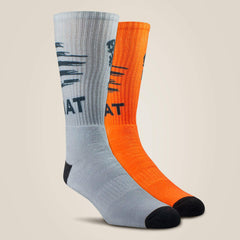 Ariat Patriot Graphic Crew Work Sock 2 Pair Multi Color Pack