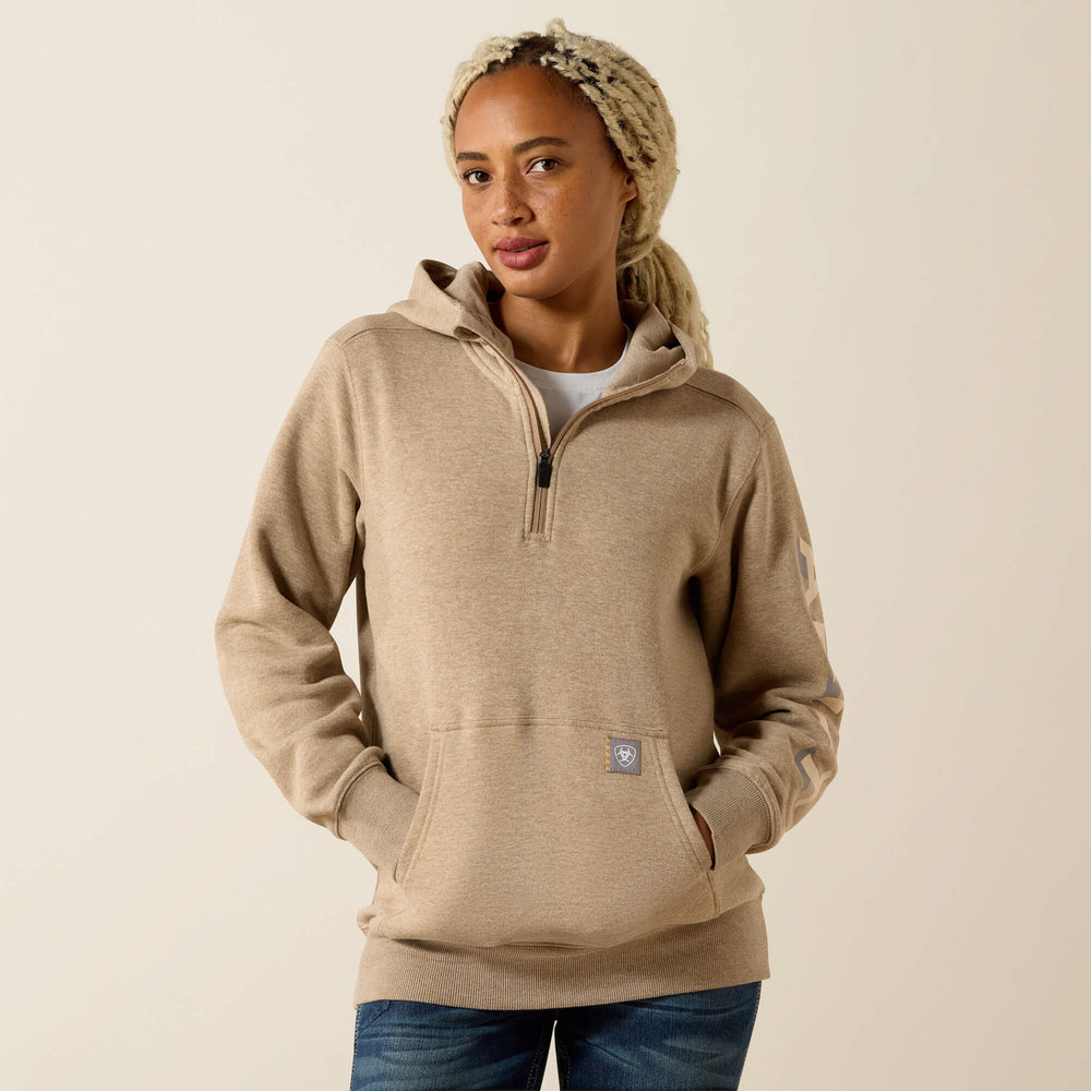 Ariat Rebar Lightweight Logo 1/2 Zip Hoodie