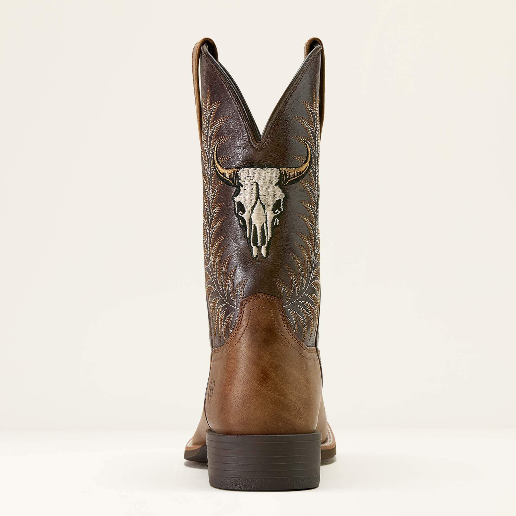Ariat Sport Steer Skull Wide Square Toe Cowboy Boot