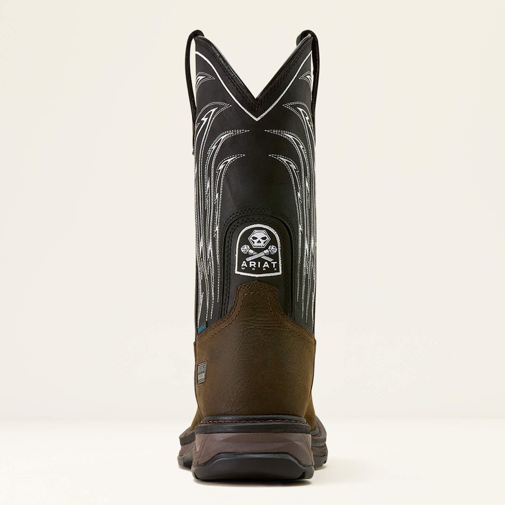Ariat WorkHog XT Bolt Skull Waterproof Wide Square Toe Work Boot