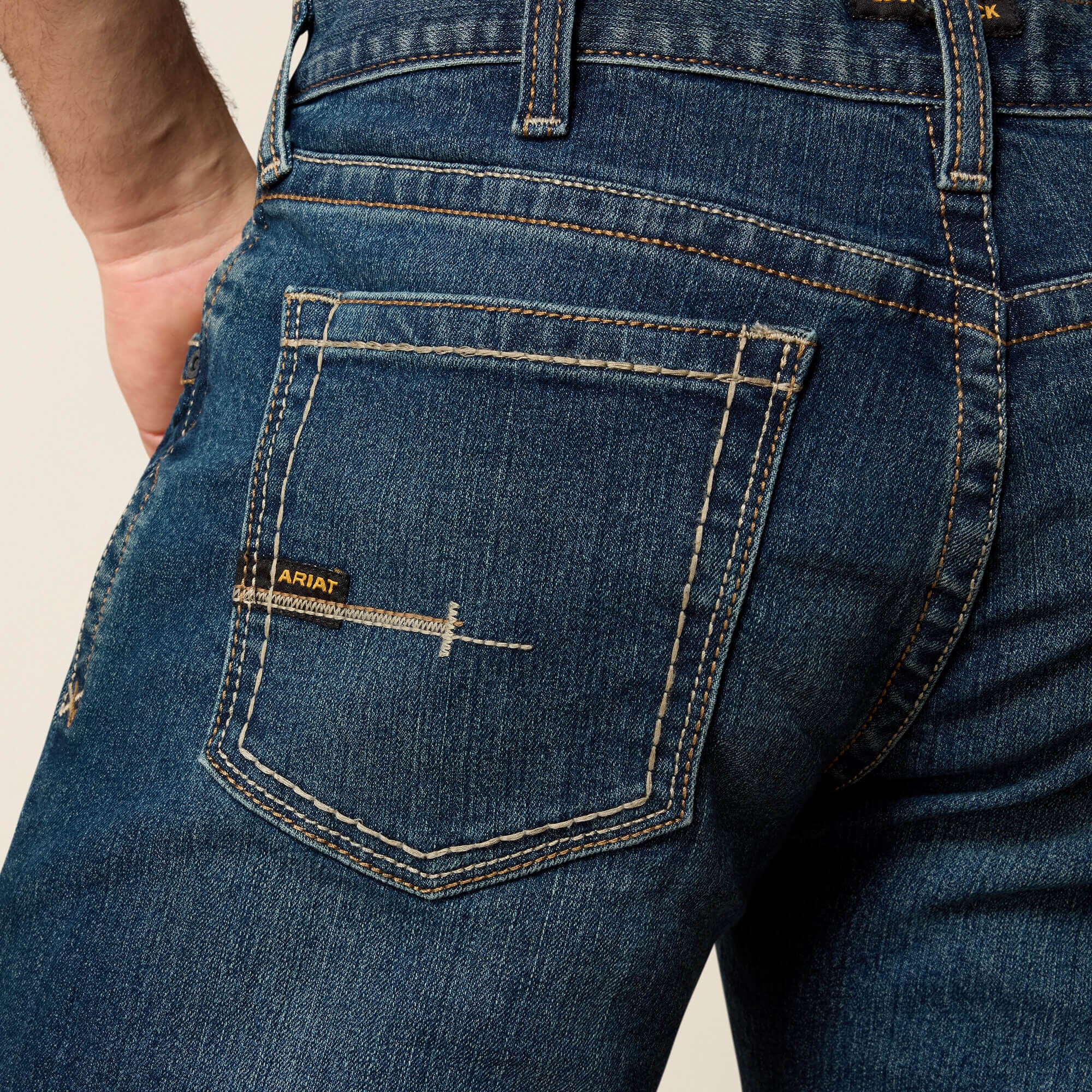 Ariat Men's Low Rise, Bootcut Work Pants - Rebar Denim