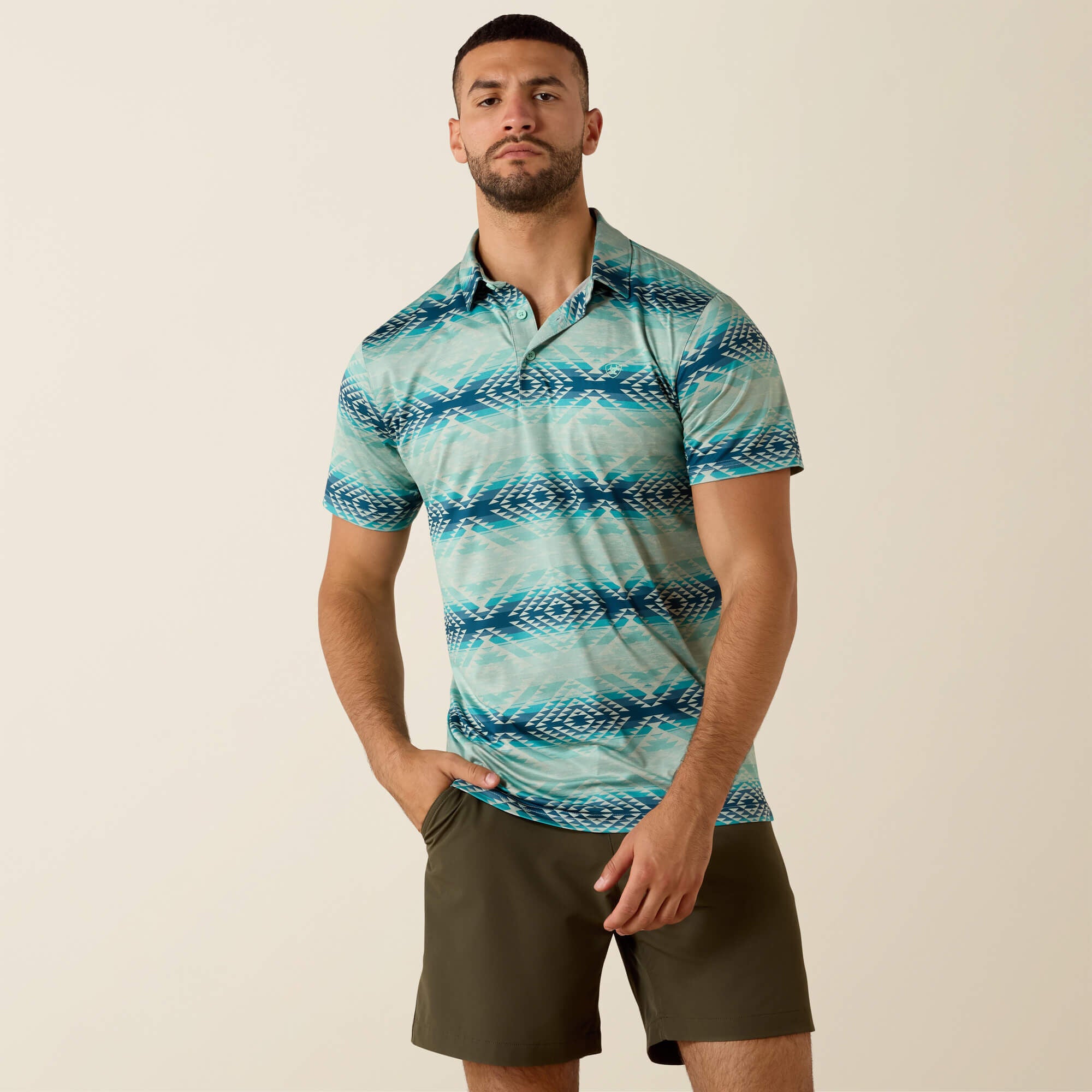 Ariat All Over Print Heathered Classic Fit Polo