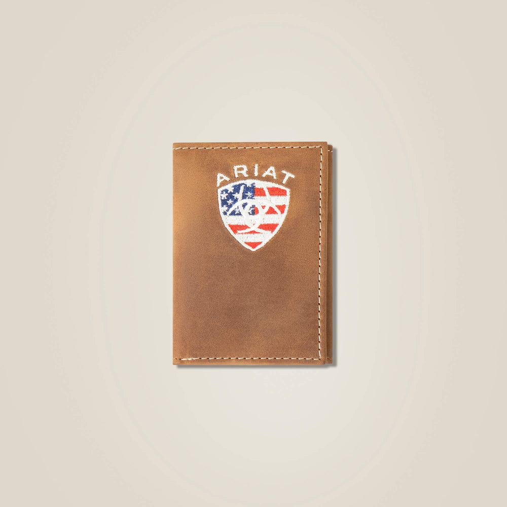 Ariat Flag Shield Trifold Wallet