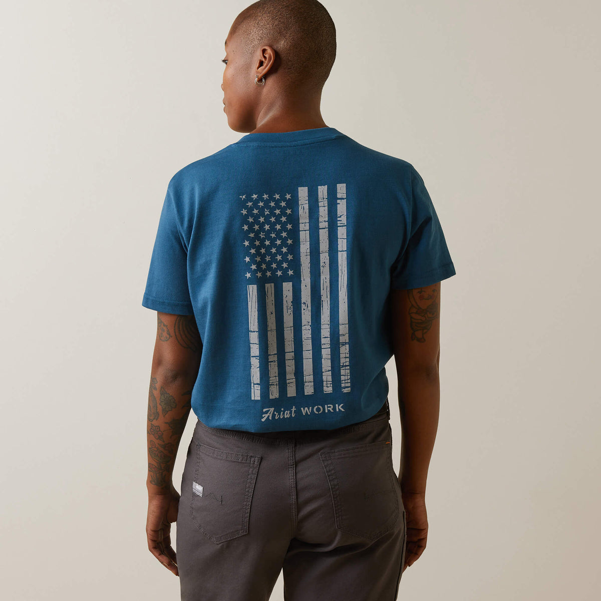 Ariat Rebar Cotton Strong American Flag Graphic T-Shirt