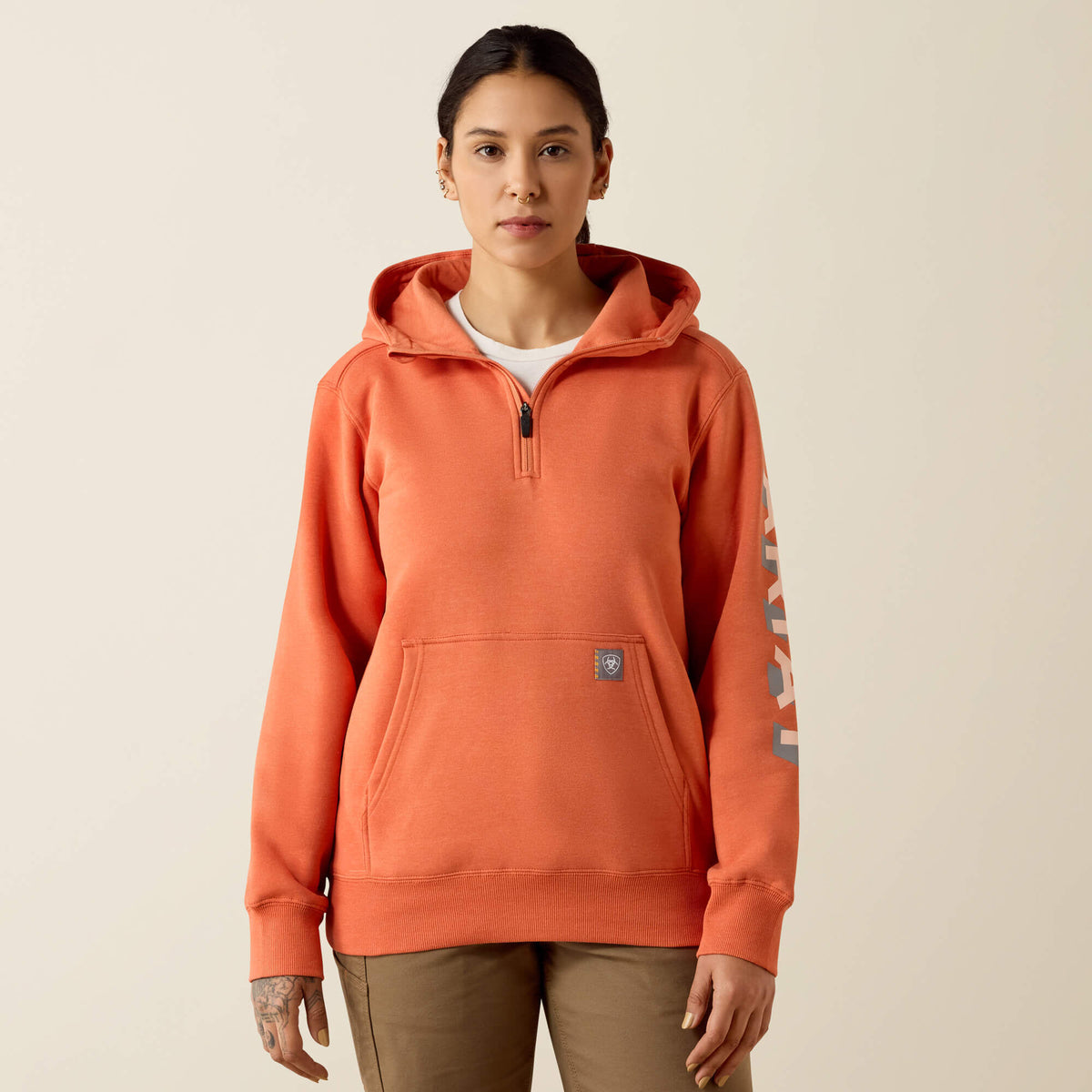 Ariat Rebar Lightweight Logo 1/2 Zip Hoodie