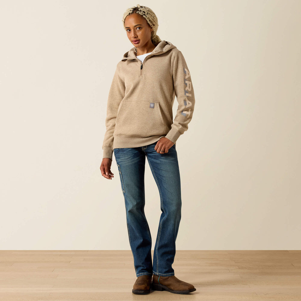 Ariat Rebar Lightweight Logo 1/2 Zip Hoodie