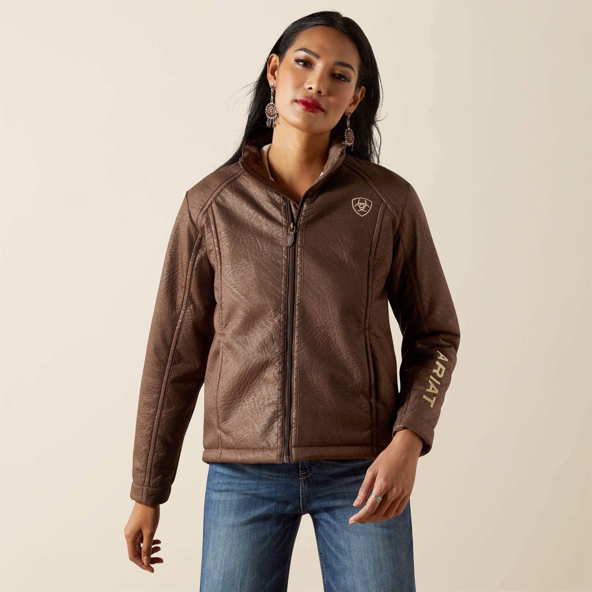 Ariat Ariat Logo Softshell Faux Leather Jacket