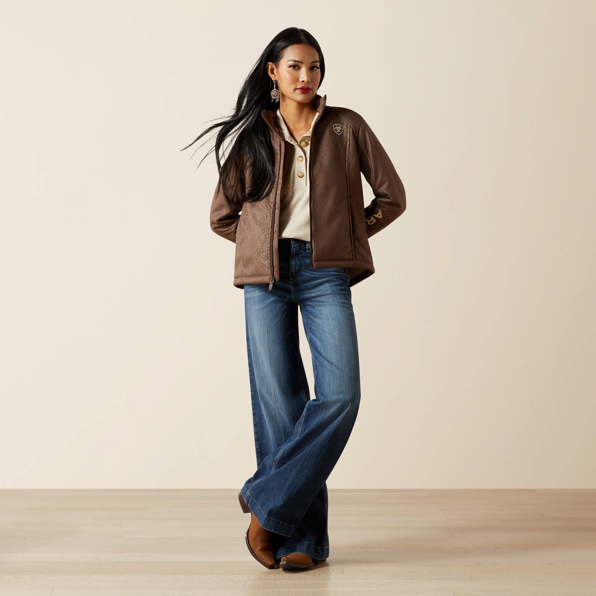 Ariat Ariat Logo Softshell Faux Leather Jacket