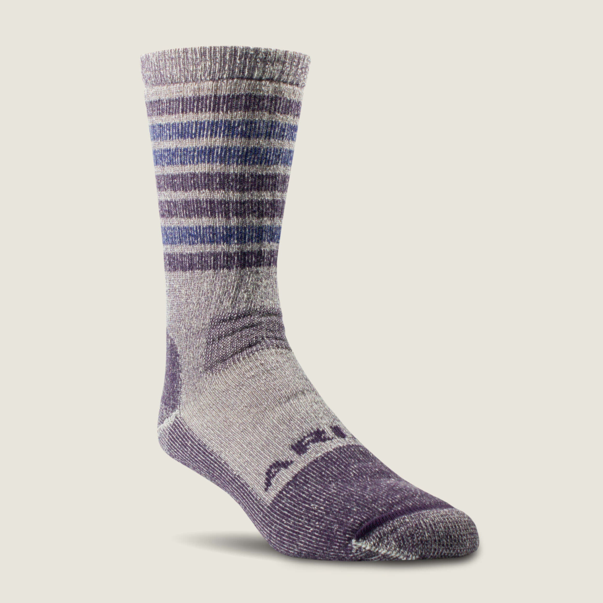 Ariat Midweight Merino Wool Blend Steel Toe Work Sock 2 Pair Multi Color Pack